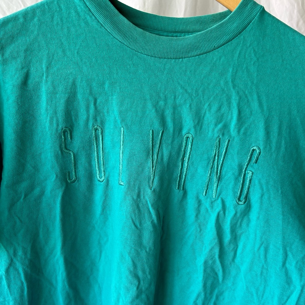 Vintage 90’s Basic Teal Single Stitch “Solvang” S… - image 3